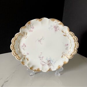 Scalloped Floral & Gold 10.5" Platter - Haviland Limoges